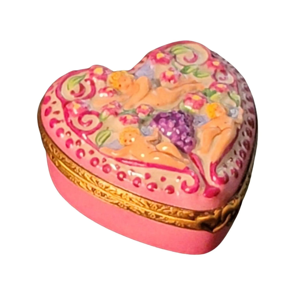 Gift idea for someone who loves France: Cherubs on Heart Limoges box