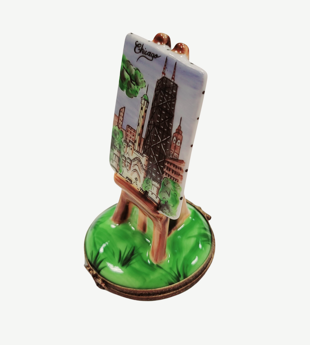 Chicago Easel Limoges Box Figurine for Art Collectors, view 5