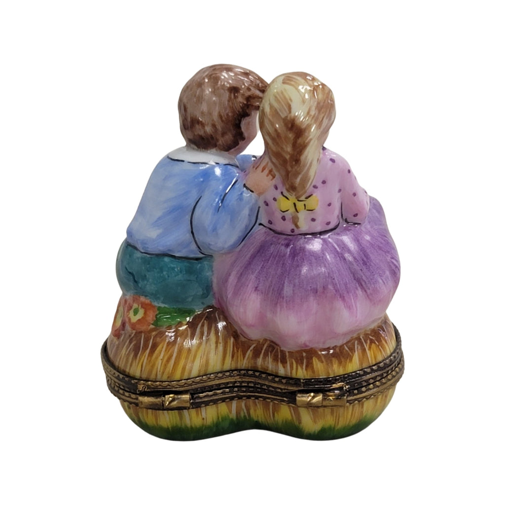 Children Not Afraid of Love on Heart Porcelain Art Object Limoges, view 7