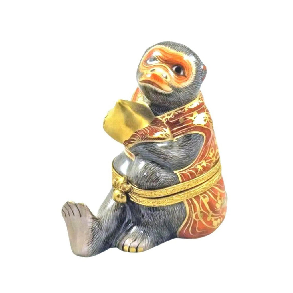 Fine French craftsmanship on the Chinese Imperial Monkey China 2028 Limoges box, painted by hand