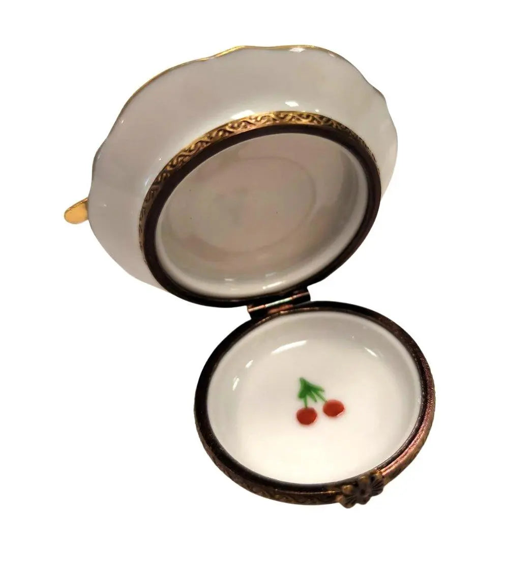 Chocolate Napolean Dessert on Gold Trim Limoges Box Figurine, view 2