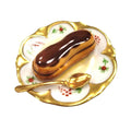 Chocolate Napolean Dessert on Gold Trim Limoges Box Figurine, a hand-painted Limoges porcelain gift