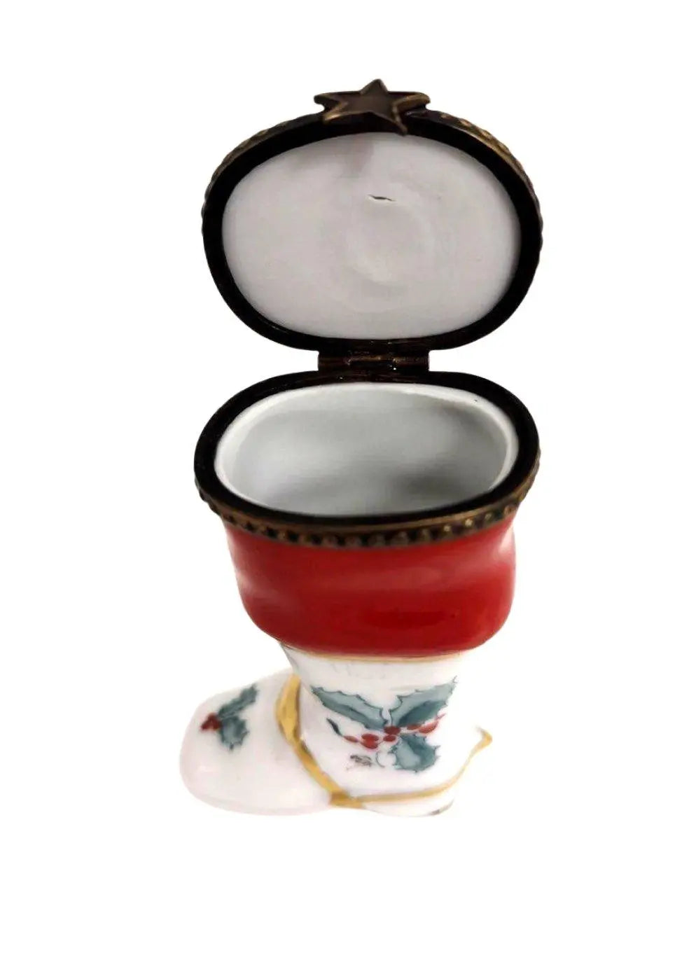 Christmas Boot with Mistletoe Limoges Box, view 2