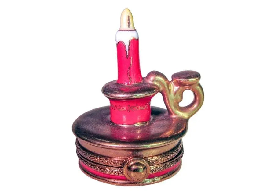 Genuine Christmas Candle Holiday Limoges porcelain painted by hand in France for Christmas, from Limoges Boutique