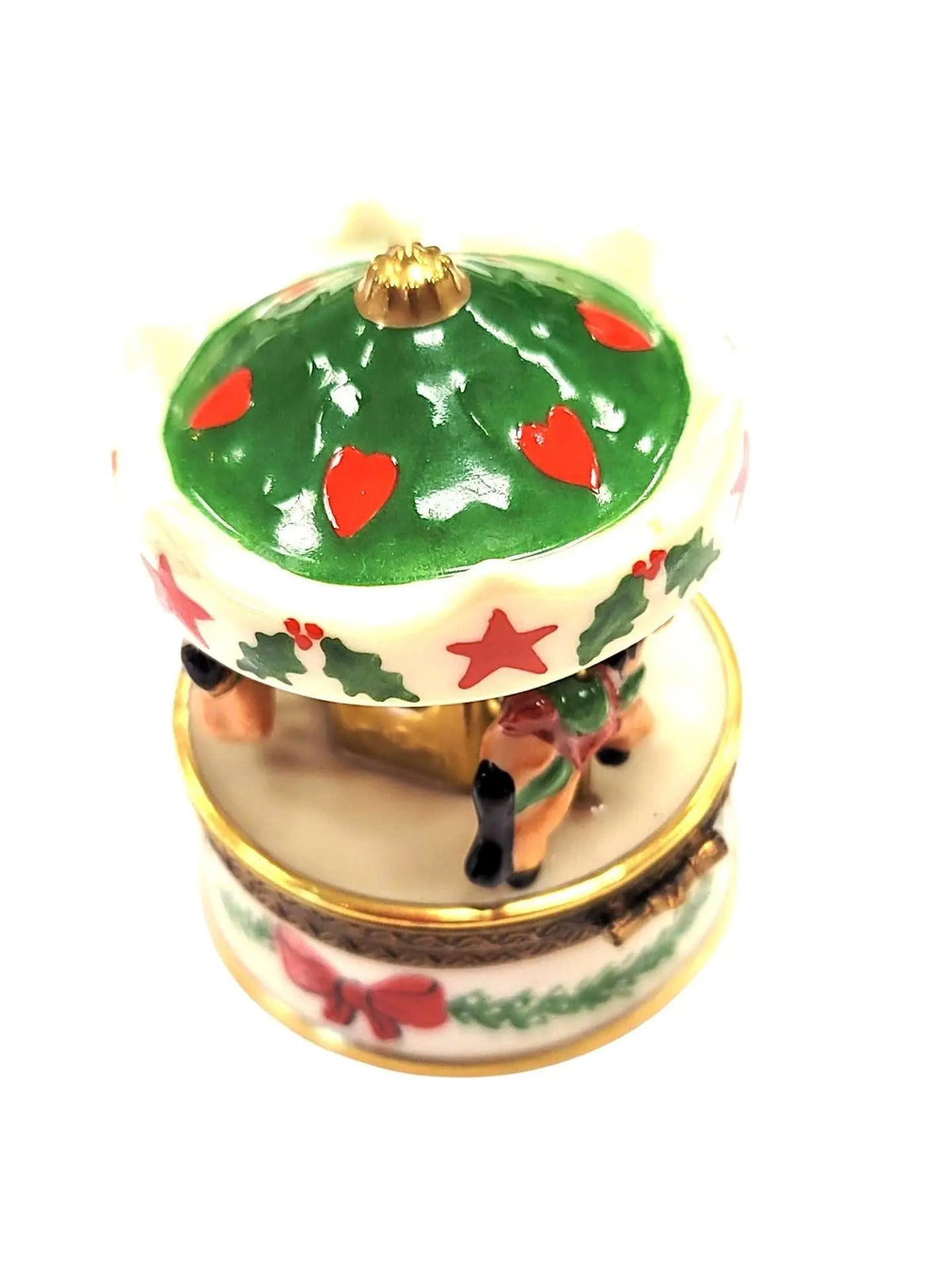 Christmas MerryGoRound Carousel Limoges Box Figurine, view 9
