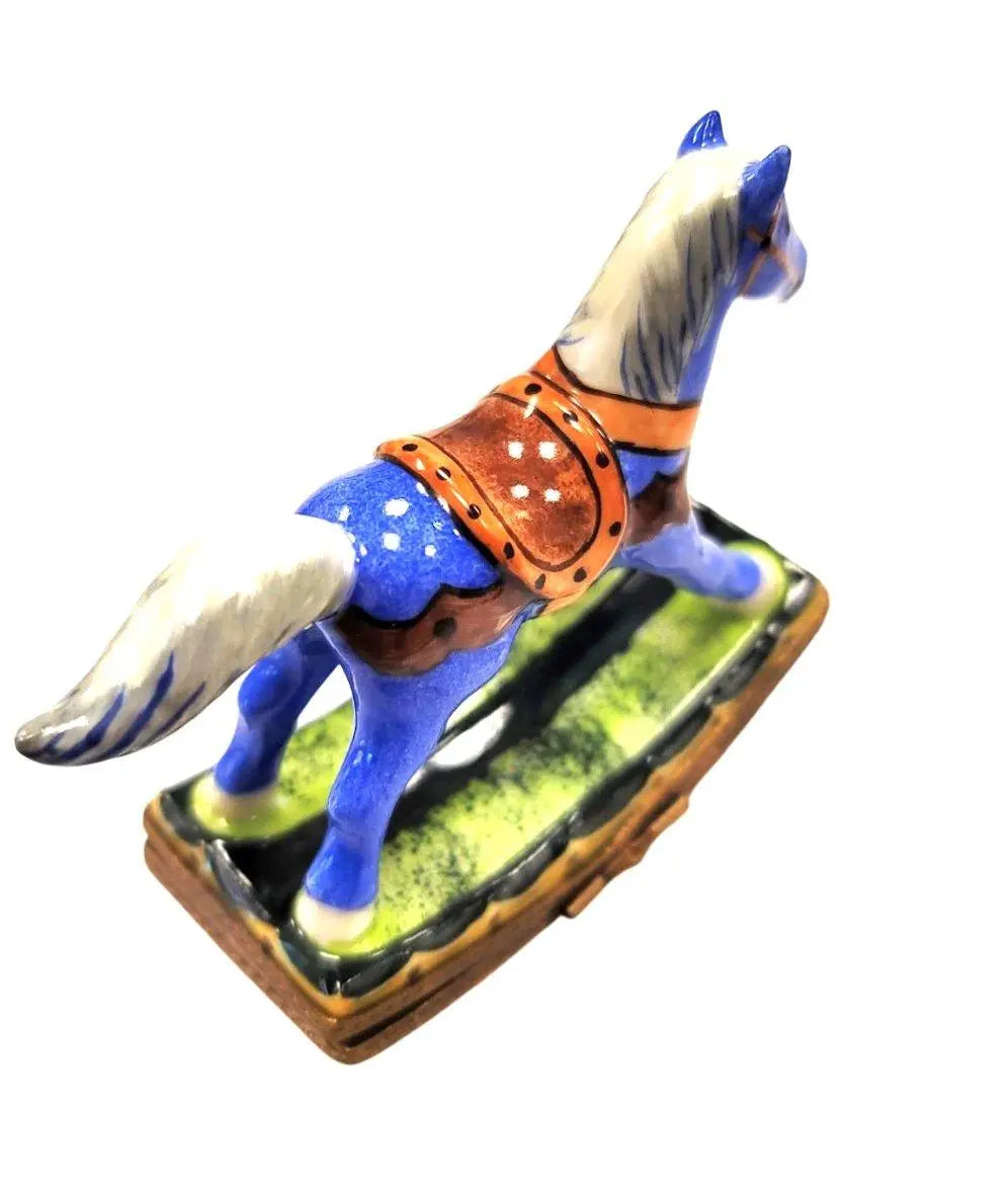 Christmas Rocking Horse Sheriff Limoges Box Figurine, view 6