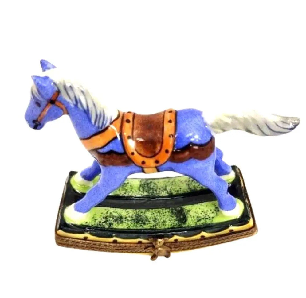 Christmas Rocking Horse Sheriff Limoges Box Figurine, view 7