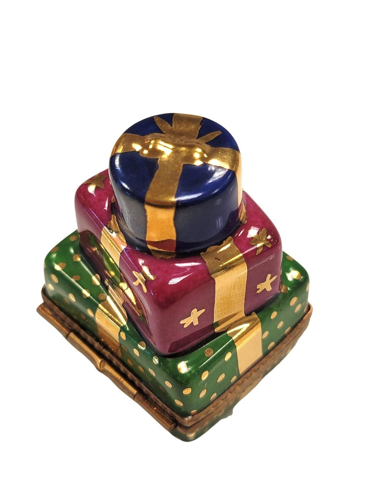 Christmas Presents Teddy Bear Inside Limoges Box Figurine, view 5