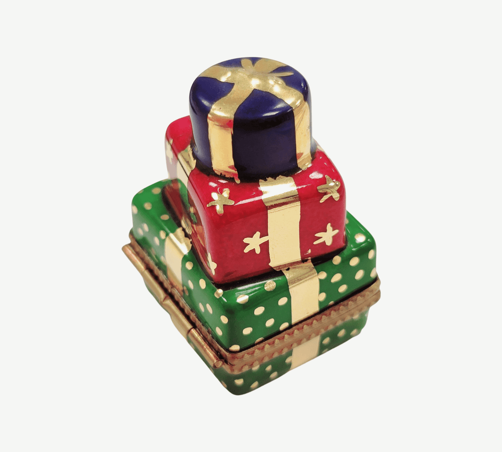 Christmas Presents Teddy Bear Inside Limoges Box Figurine, view 9