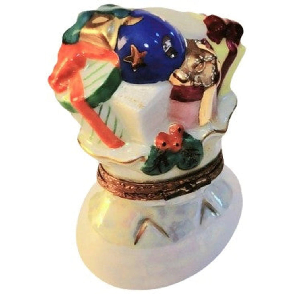 Christmas Bag Filled w Toys Christmas Limoges Porcelain Art Object, view 2