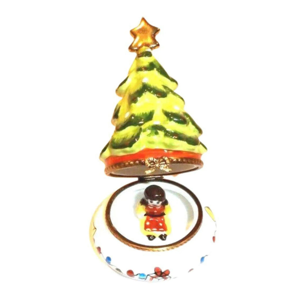 Christmas Tree with Doll Inside 4.25 Limoges Box Figurine, view 7