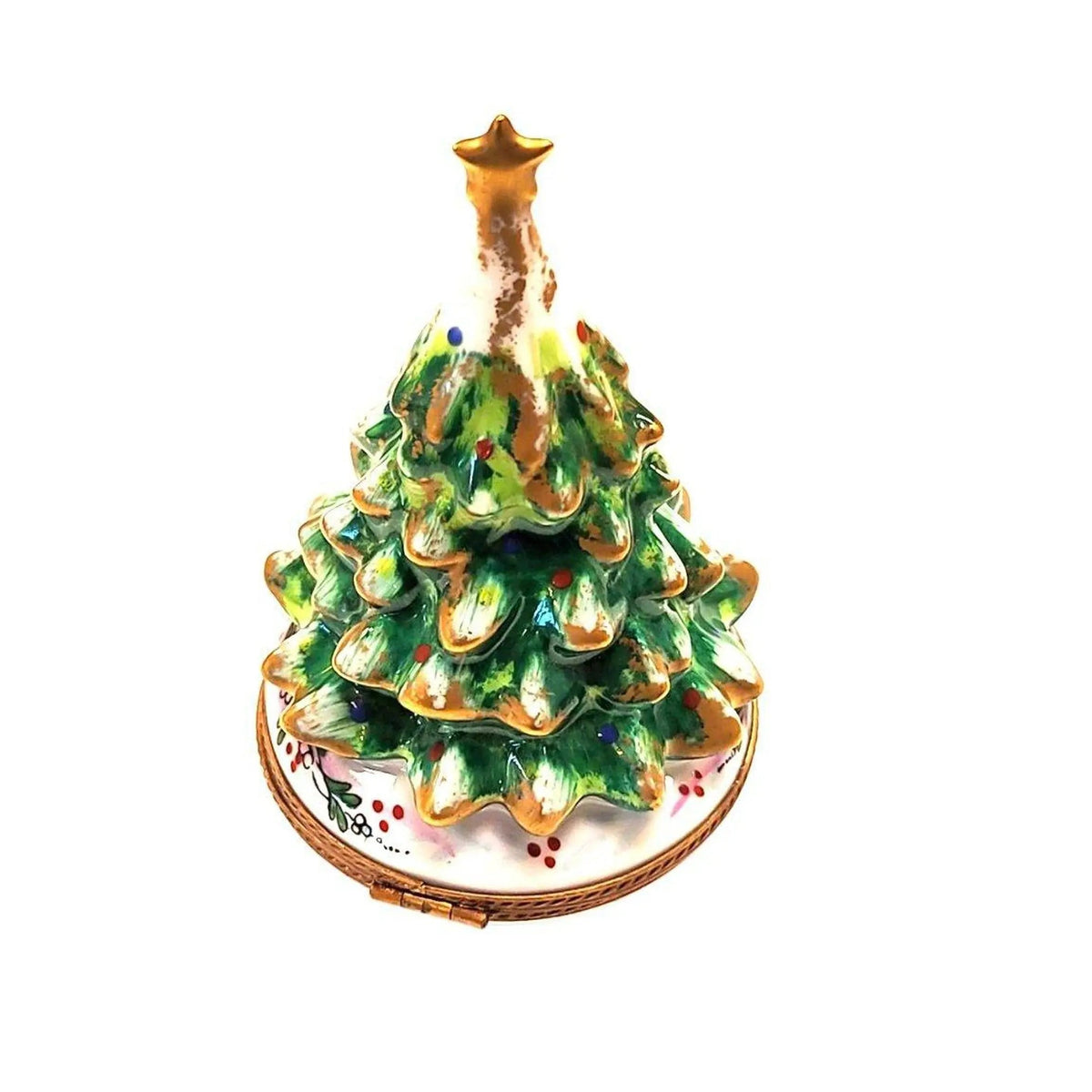 Christmas Tree Limoges box painted by hand in Limoges, France, a gift to treasure