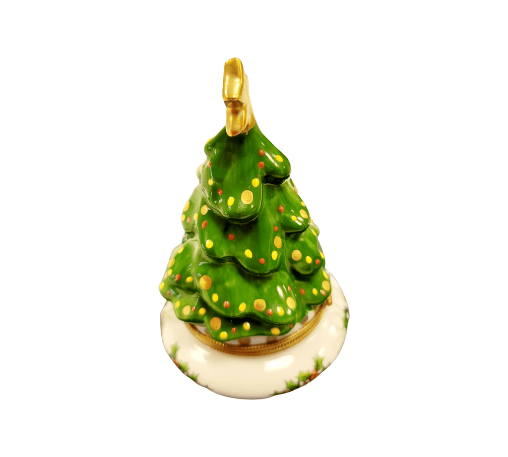 Christmas Tree w Magnolias Limoges Box Figurine Collectible, view 3