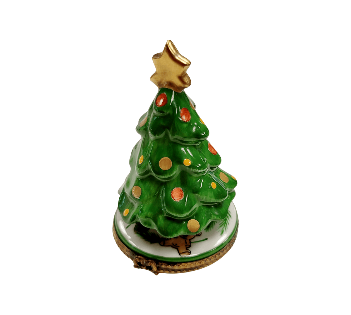 Christmas Tree w Star Limoges Box Figurine, a hand-painted Limoges porcelain gift