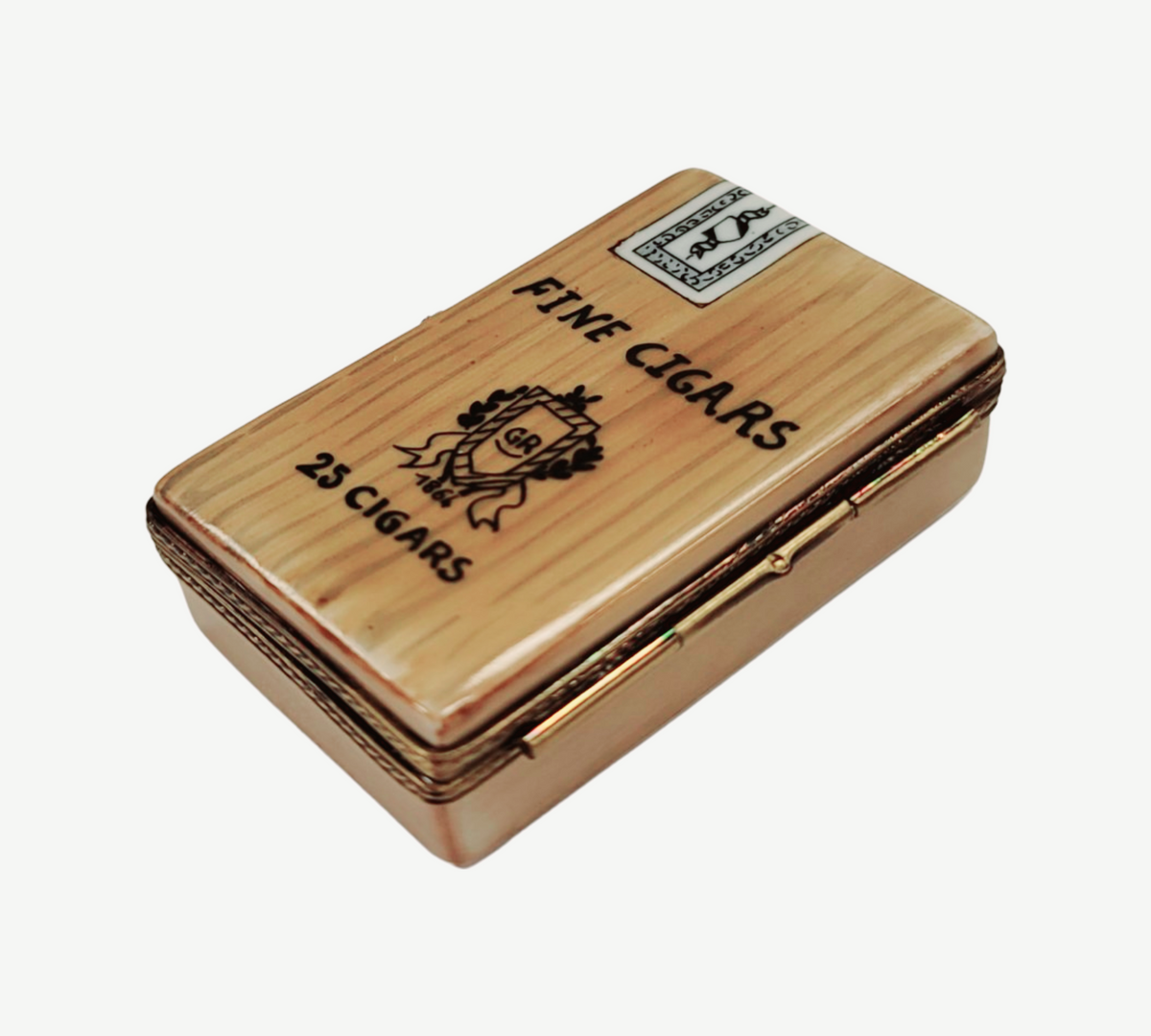 Every brushstroke by hand on the Cigar Removable Cigars Limoges box from France