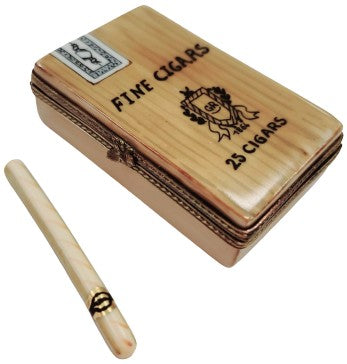 Genuine Cigar Removable Cigars Limoges box painted by hand in France, from Limoges Boutique