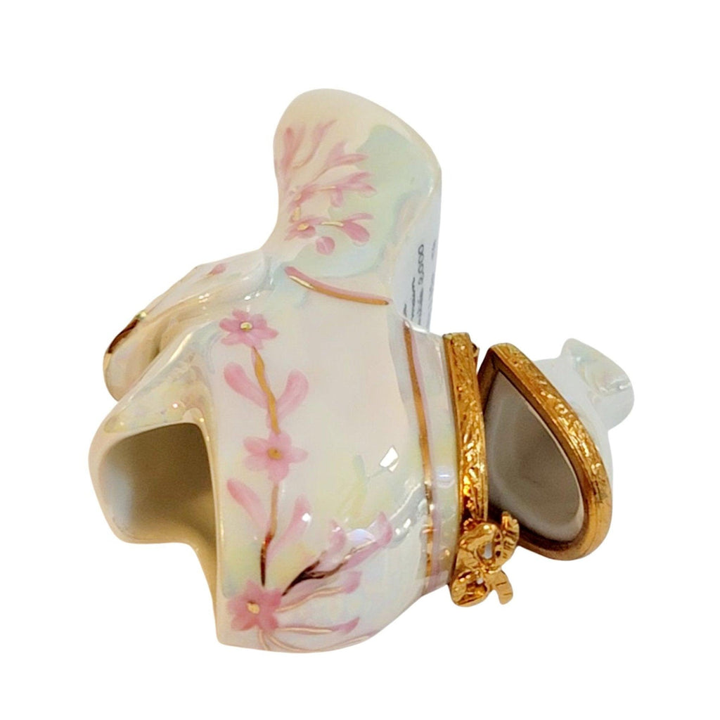 White Shoe with Carnival Glaze Cinderella Bridal Limoges, view 2