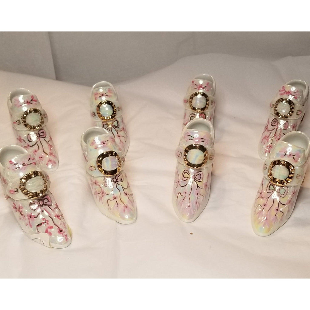 White Shoe with Carnival Glaze Cinderella Bridal Limoges, view 3