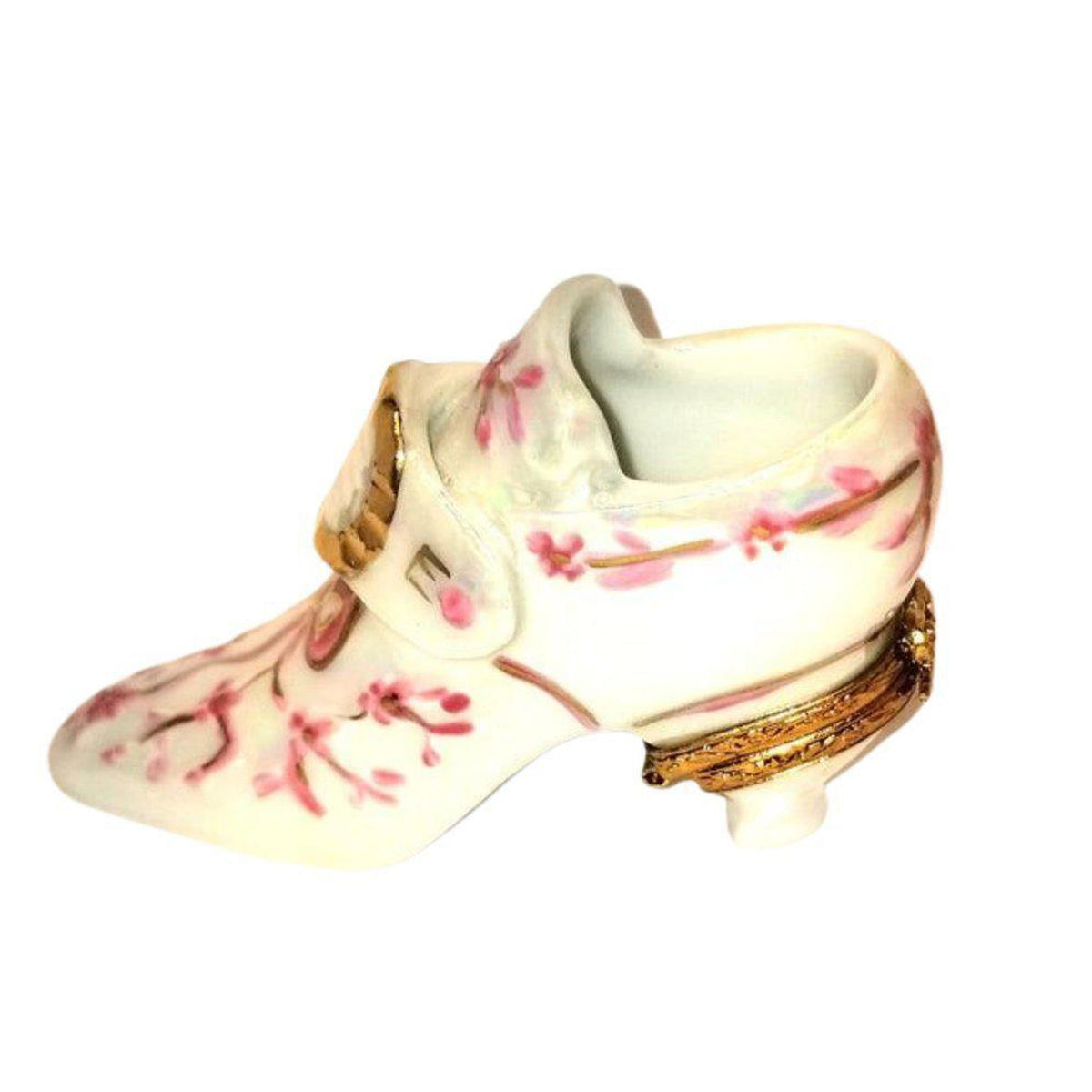 Fine art lovers will admire this White Shoe with Carnival Glaze Cinderella Bridal Limoges box