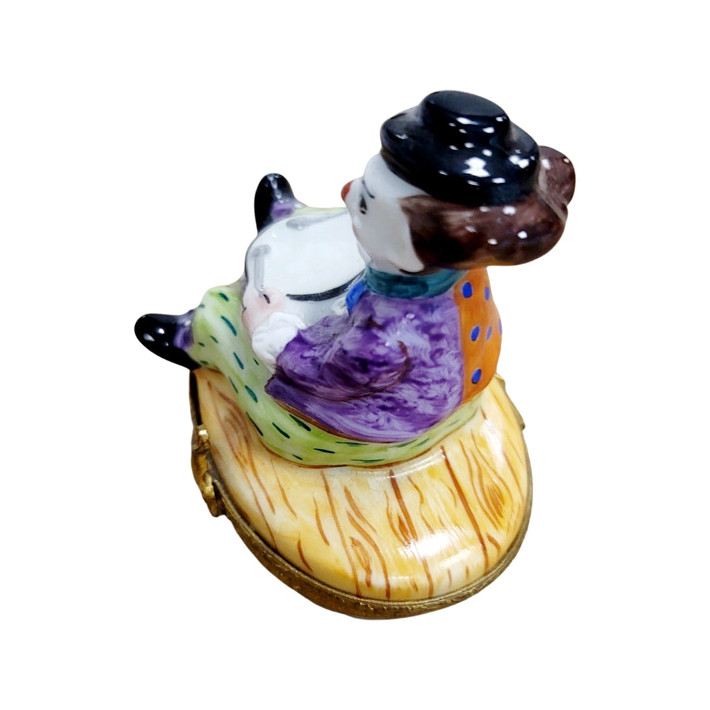 Circus Clown w Drum Porcelain Art Object, view 3