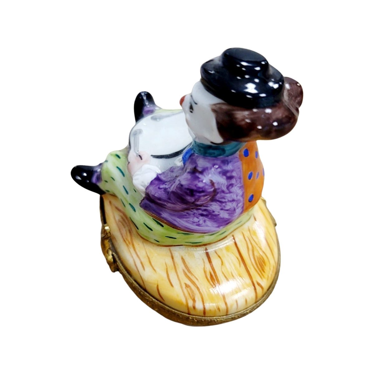 Circus Clown w Drum Porcelain Art Object, view 3