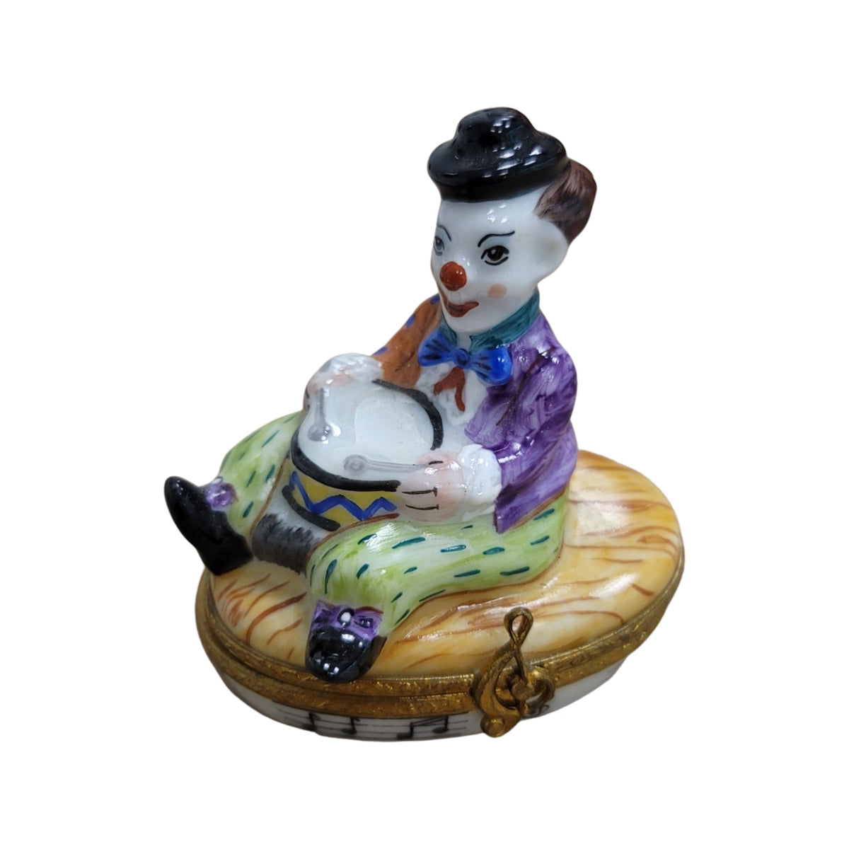 Circus Clown w Drum Porcelain Art Object, view 5