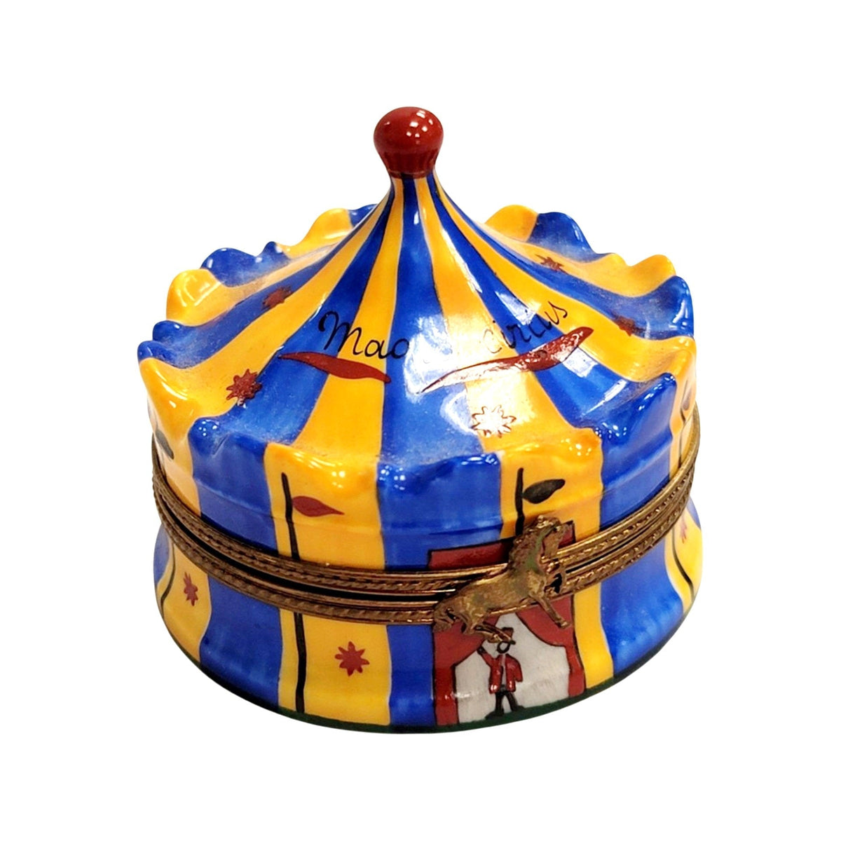 Circus Tent Porcelain Limoges Porcelain Art Object, a hand-painted Limoges porcelain gift