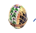 Limoges Boutique presents the Egg Cobalt Blue Gold Lattice, a genuine Limoges box painted by hand in France
