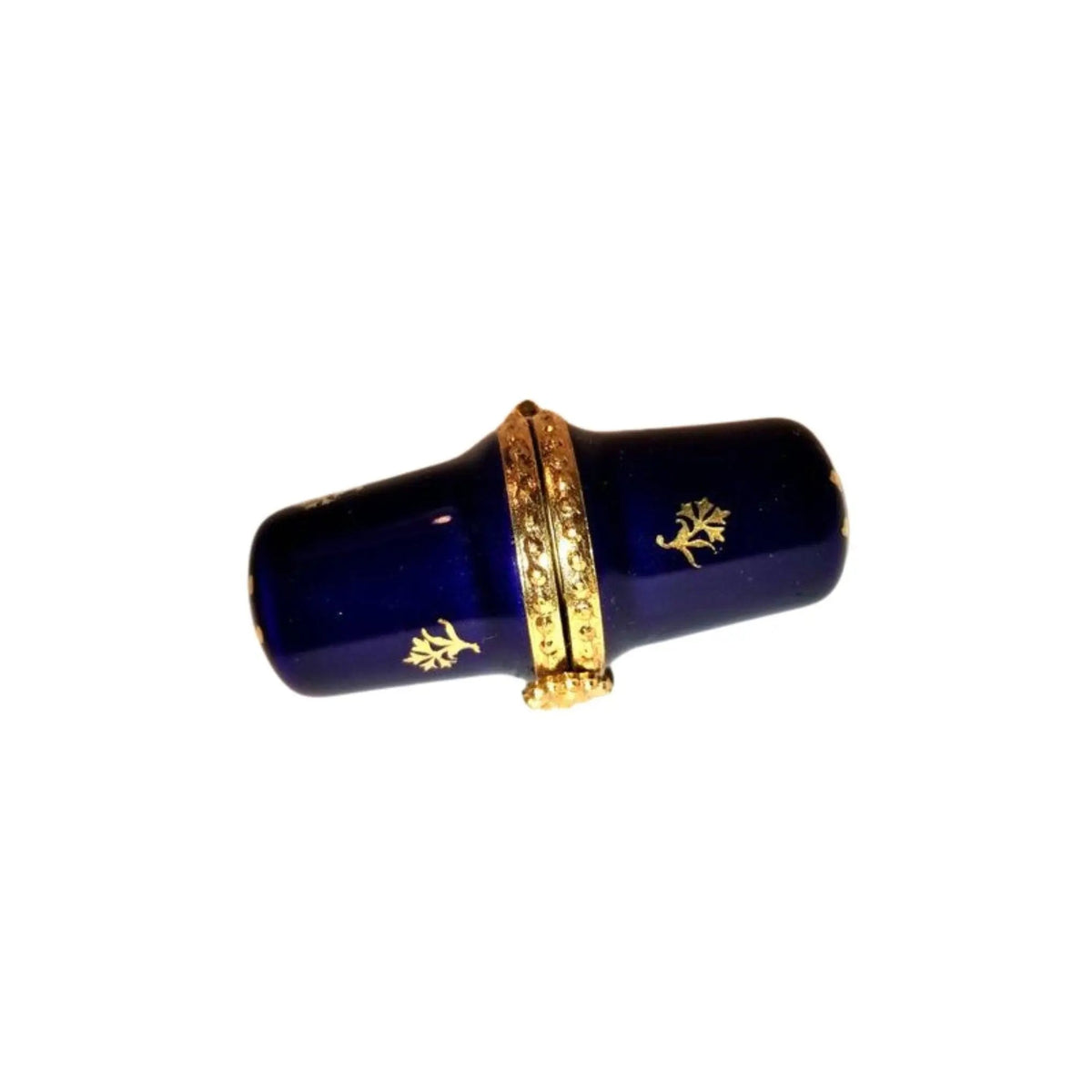 Cobalt Blue Thimble Gold Porcelain Limoges Porcelain Art Object, a hand-painted Limoges porcelain gift