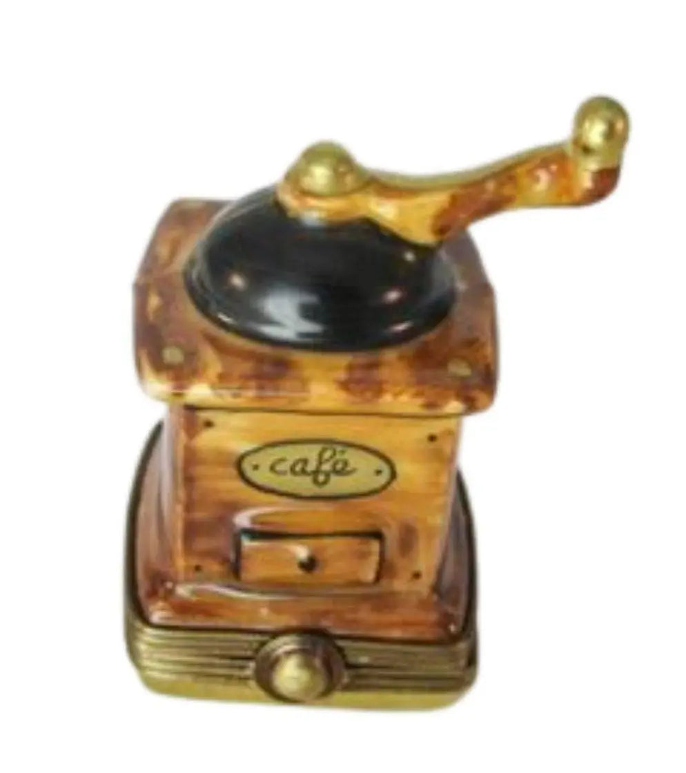 Coffee Grinder Limoges Box for Coffee Lovers, a hand-painted Limoges porcelain gift