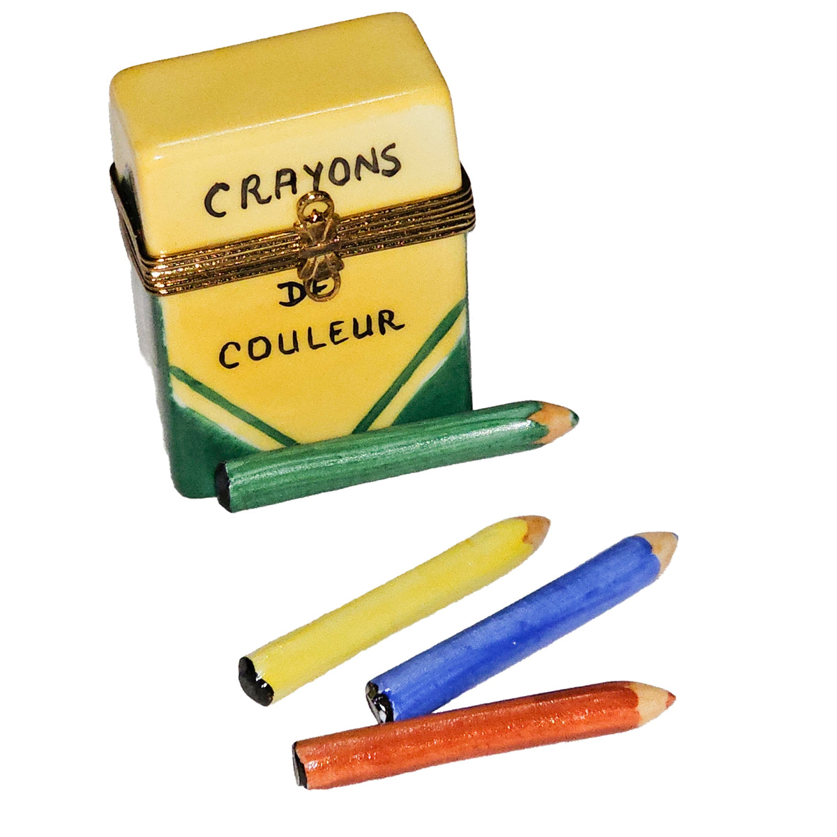 Fine French craftsmanship on the Crayon Limoges box, painted by hand