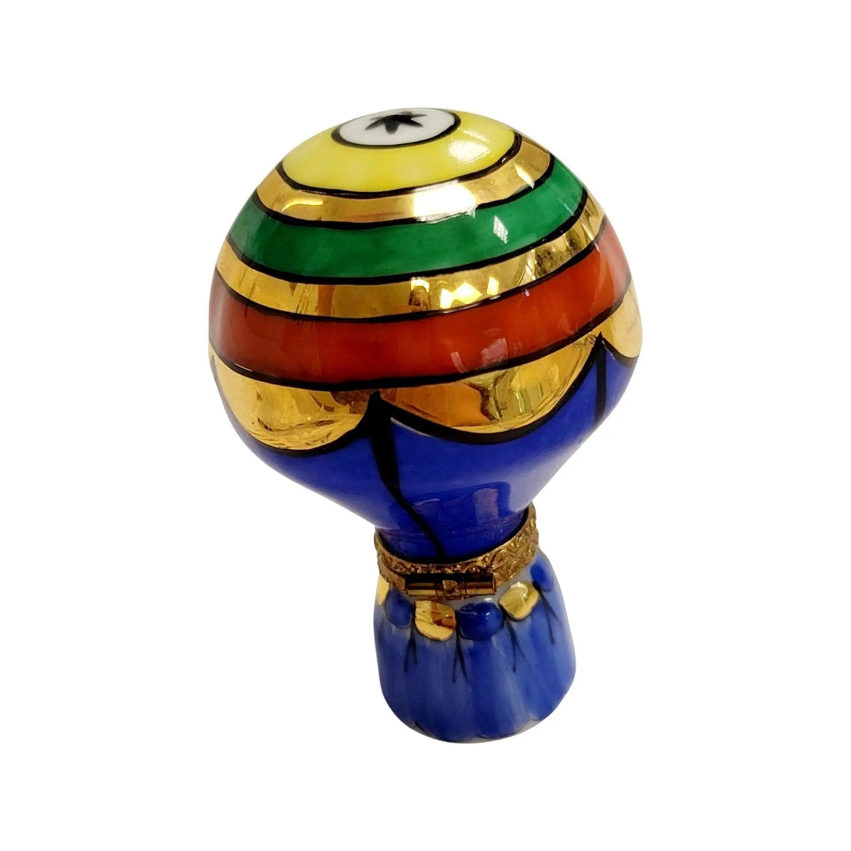 Artisan-painted Colorful Hot Air Balloon Limoges box from France, a cherished collectible