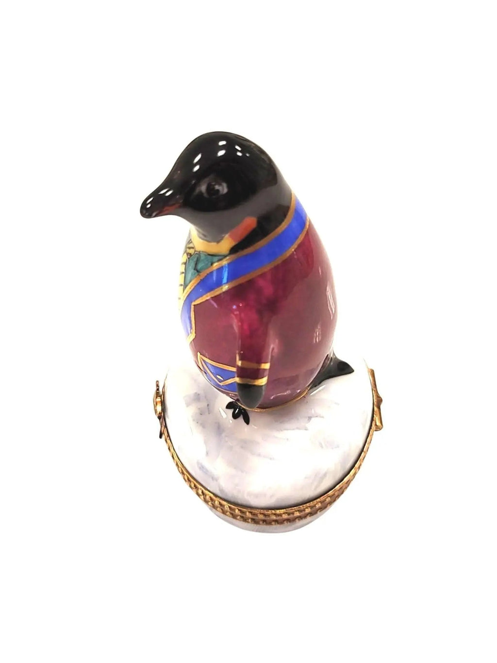 Tuxedo Colorful Snazzy Penguin Limoges Box Figurine, view 3