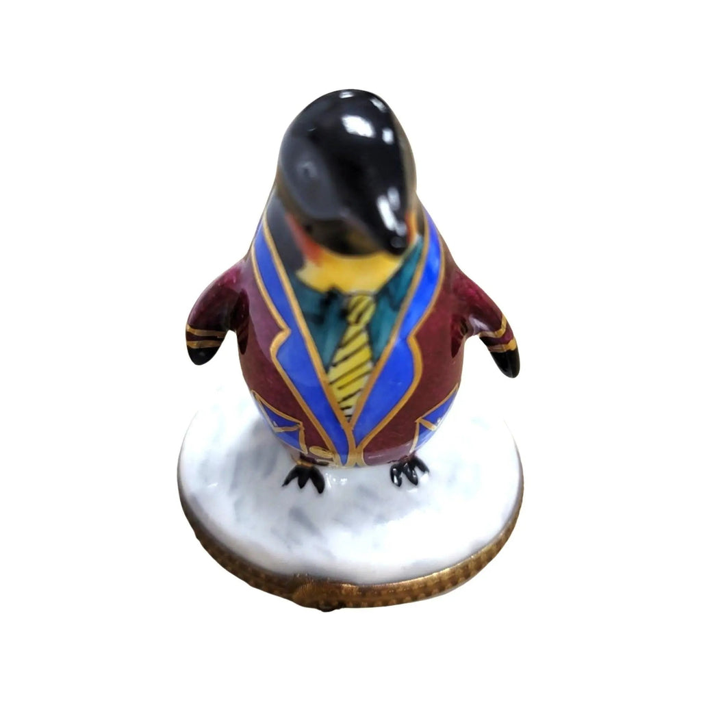 Tuxedo Colorful Snazzy Penguin Limoges Box Figurine, view 4