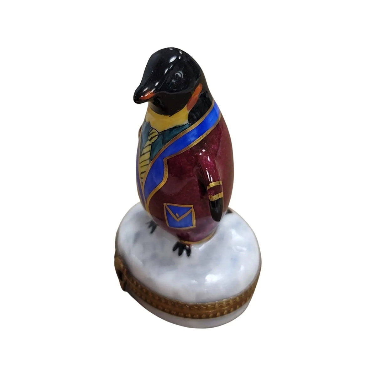 Tuxedo Colorful Snazzy Penguin Limoges Box Figurine, view 5