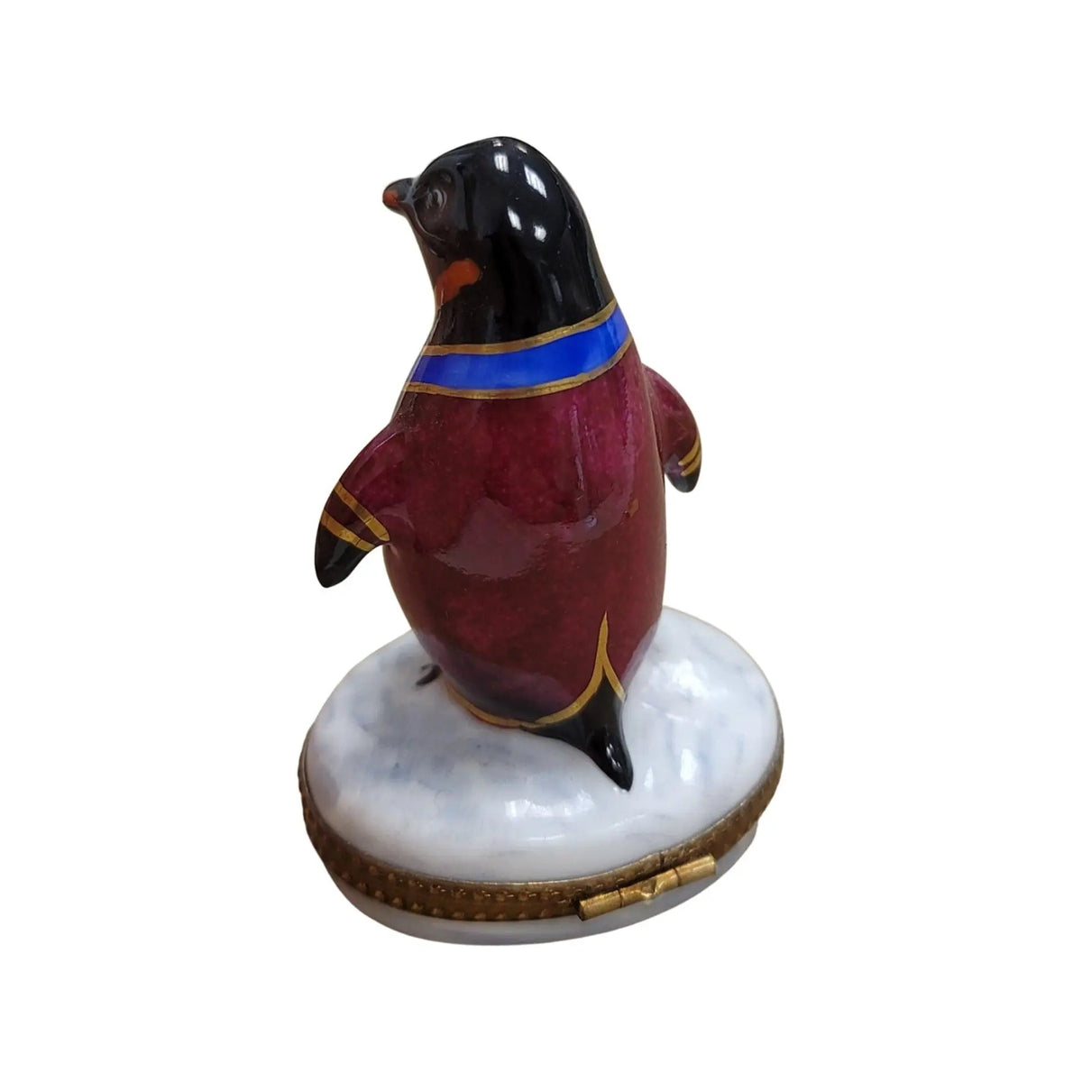 Tuxedo Colorful Snazzy Penguin Limoges Box Figurine, view 6