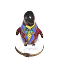 Tuxedo Colorful Snazzy Penguin Limoges Box Figurine, a hand-painted Limoges porcelain gift