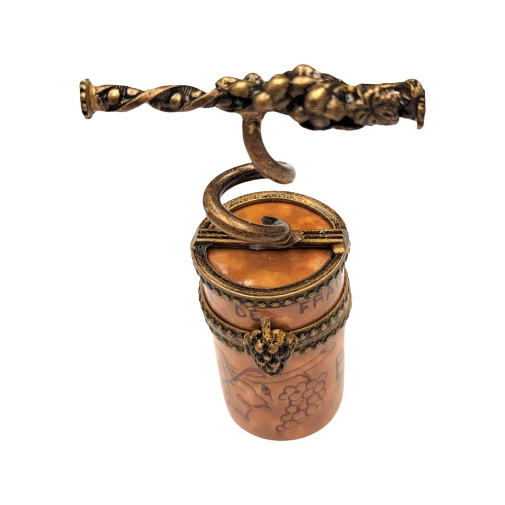 Cork Screw Limoges Box for Wine Lovers, a hand-painted Limoges porcelain gift