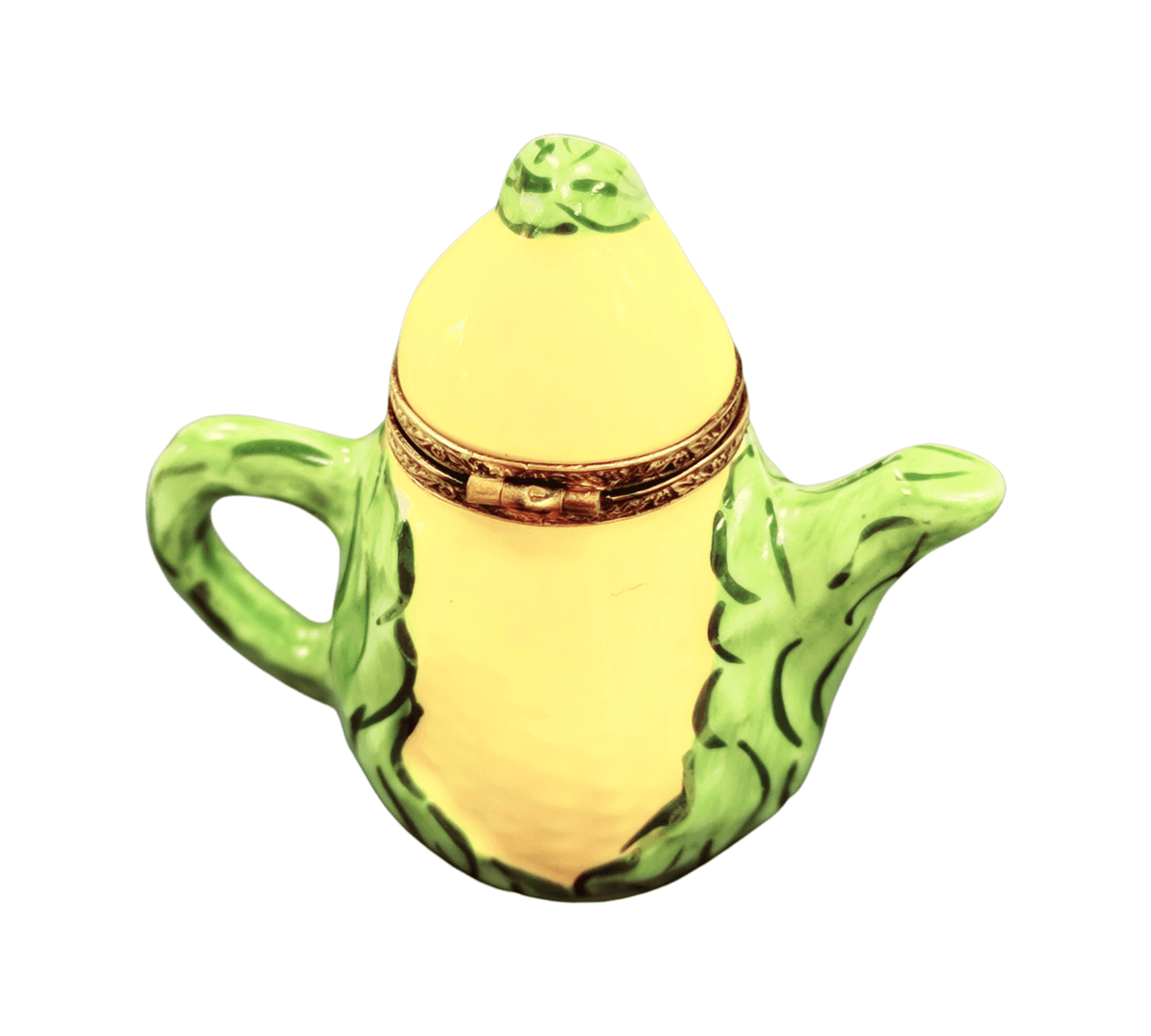Corn Husk Teapot Limoges Box for Tea Lovers, view 2