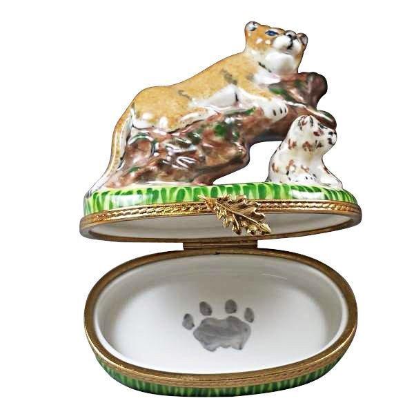 The Cougar with Baby, a Limoges keepsake with true French charm