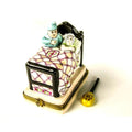 Authentic Older Couple in Bed Warm & Cozy Limoges box, hand-painted in France, from Limoges Boutique