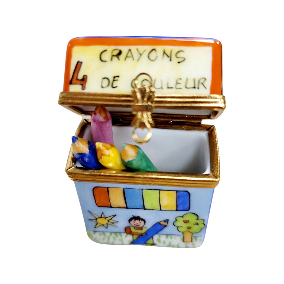 Hand-painted Crayon Limoges box, French artistry for lovers of fine art