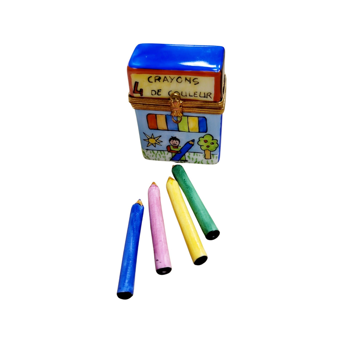 Crayon Limoges box painted by hand in Limoges, France, a gift to treasure