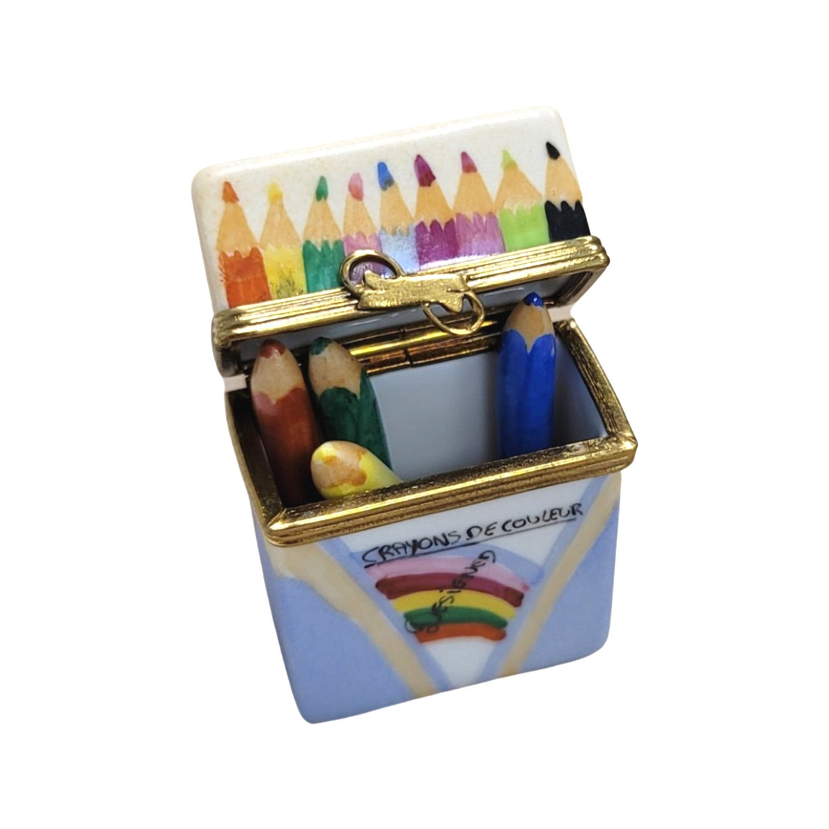 Fine French craftsmanship on the Crayon de Couleur Limoges box, painted by hand