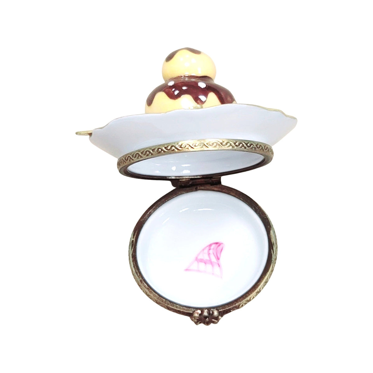 Cream Puff on Plate Limoges Box Figurine 1, view 2