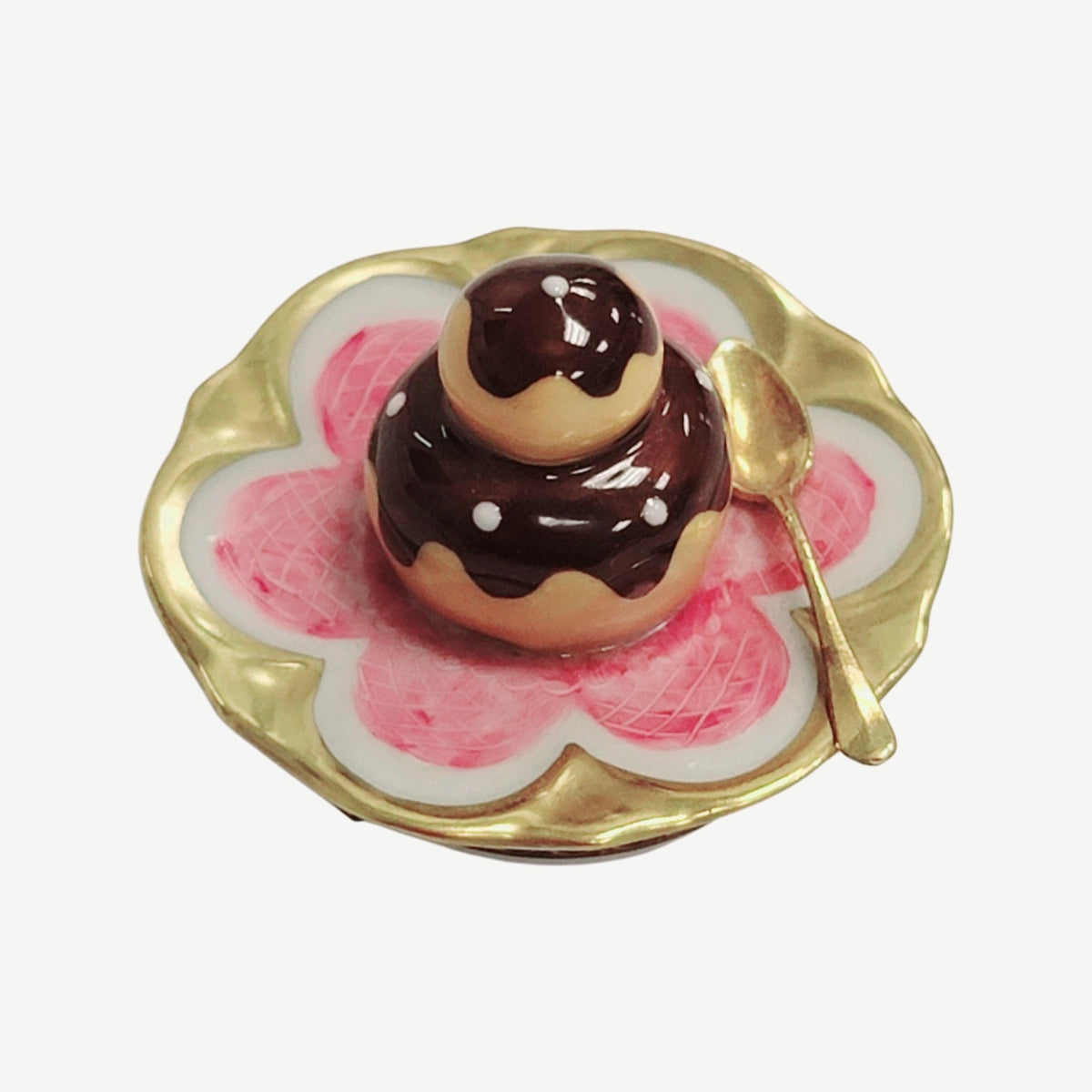 Cream Puff on Plate Limoges Box Figurine 1, view 5