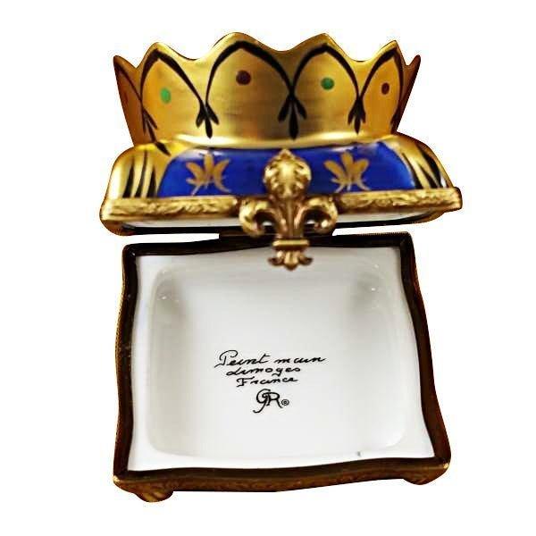 Every brushstroke by hand on the Crown on Pillow for Royal Limoges box from France