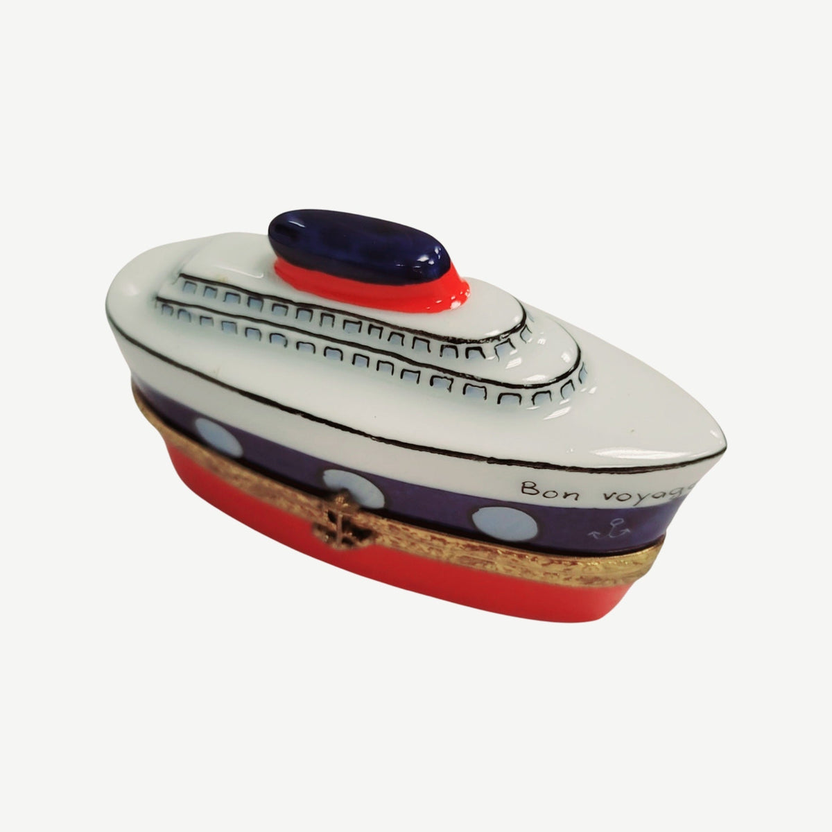 Treasured French collectible: Cruise Ship Bon Voyage Limoges box, painted by hand