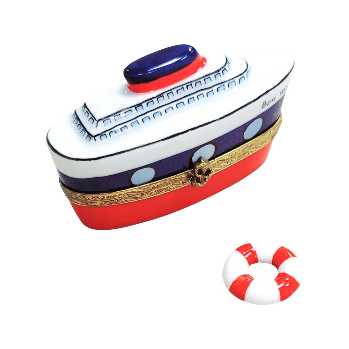 Cruise Ship Bon Voyage Figurine, a hand-painted Limoges porcelain gift