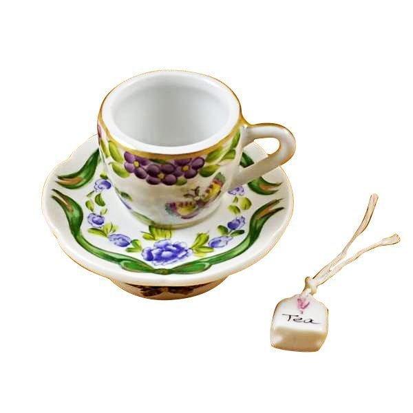 Genuine Rochard Cup Saucer Butterfly Limoges box painted by hand in France, from Limoges Boutique